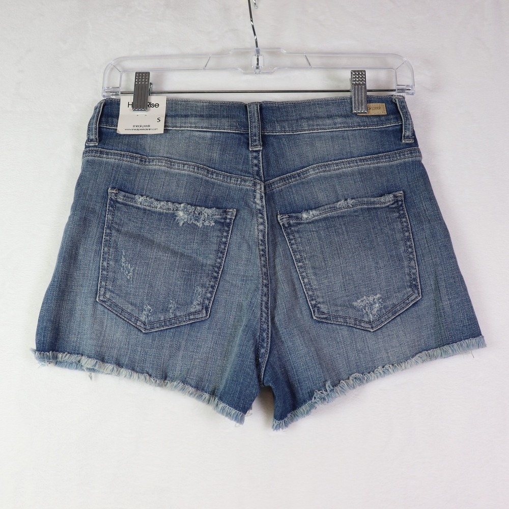 SNEAK PEEK Denim Shorts Distressed High Rise, Size S - Picture 2 of 4